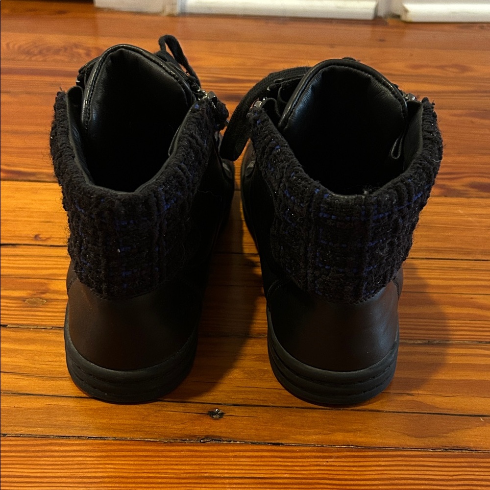 Chanel Leather and Tweed High Top Sneakers - Picture 11 of 16